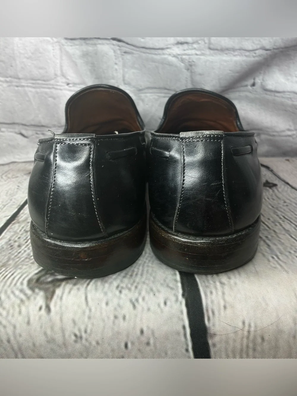 Vtg Allen Edmonds Old Money Ivy League Black Leather Tassel Preppy Loafers 8C